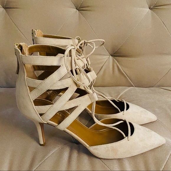 ‼️SOLD‼️Brand New! Aquazzura Nude Suede Heels - Picture 7 of 16